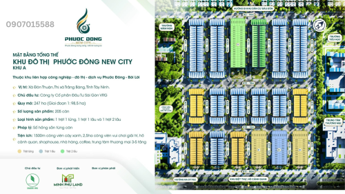 Mặt bằng dự án Phước Đông New City