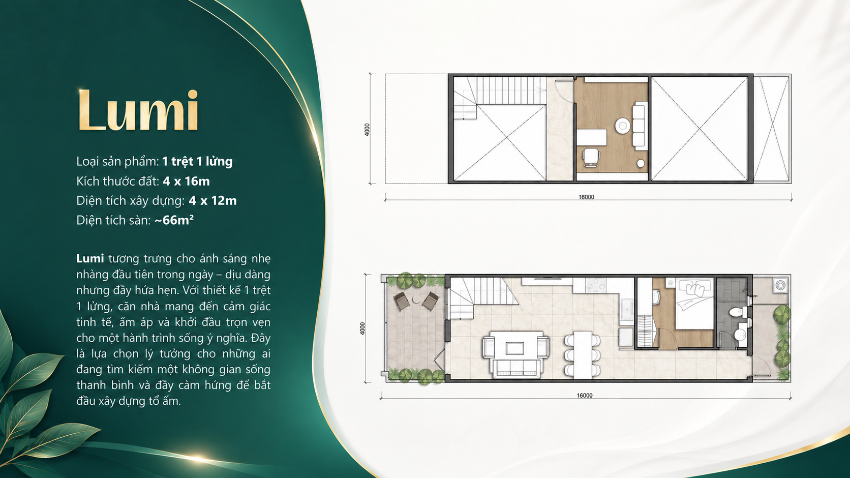 Layout nhà phố 1 trệt 1 lửng Phước Đông New City