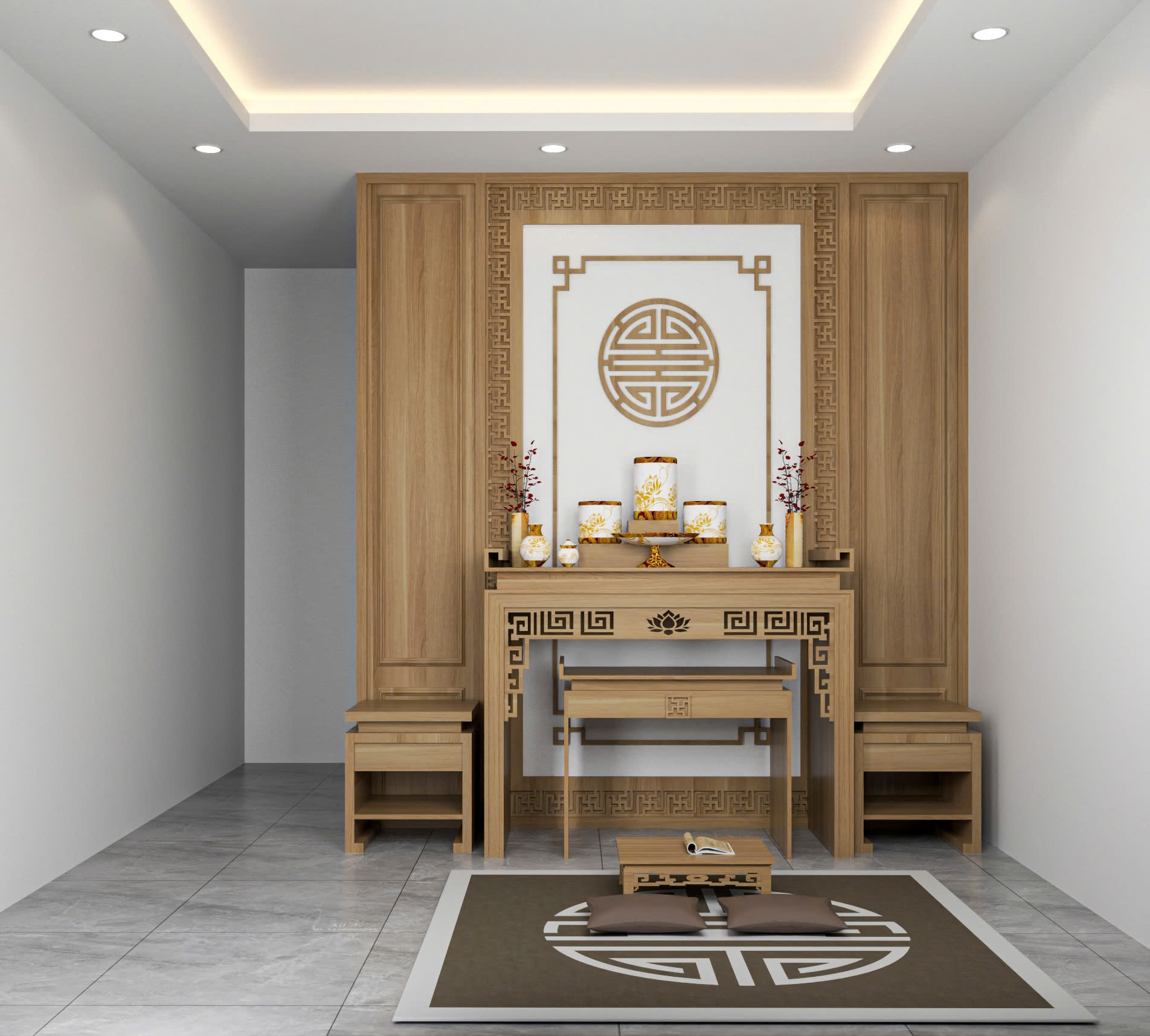 Phối cảnh phòng thờ căn Solaris