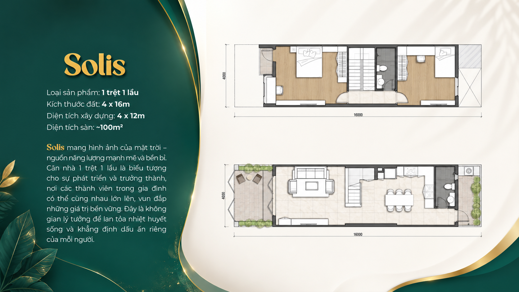 Layout nhà phố 1 trệt 1 lầu Phước Đông New City