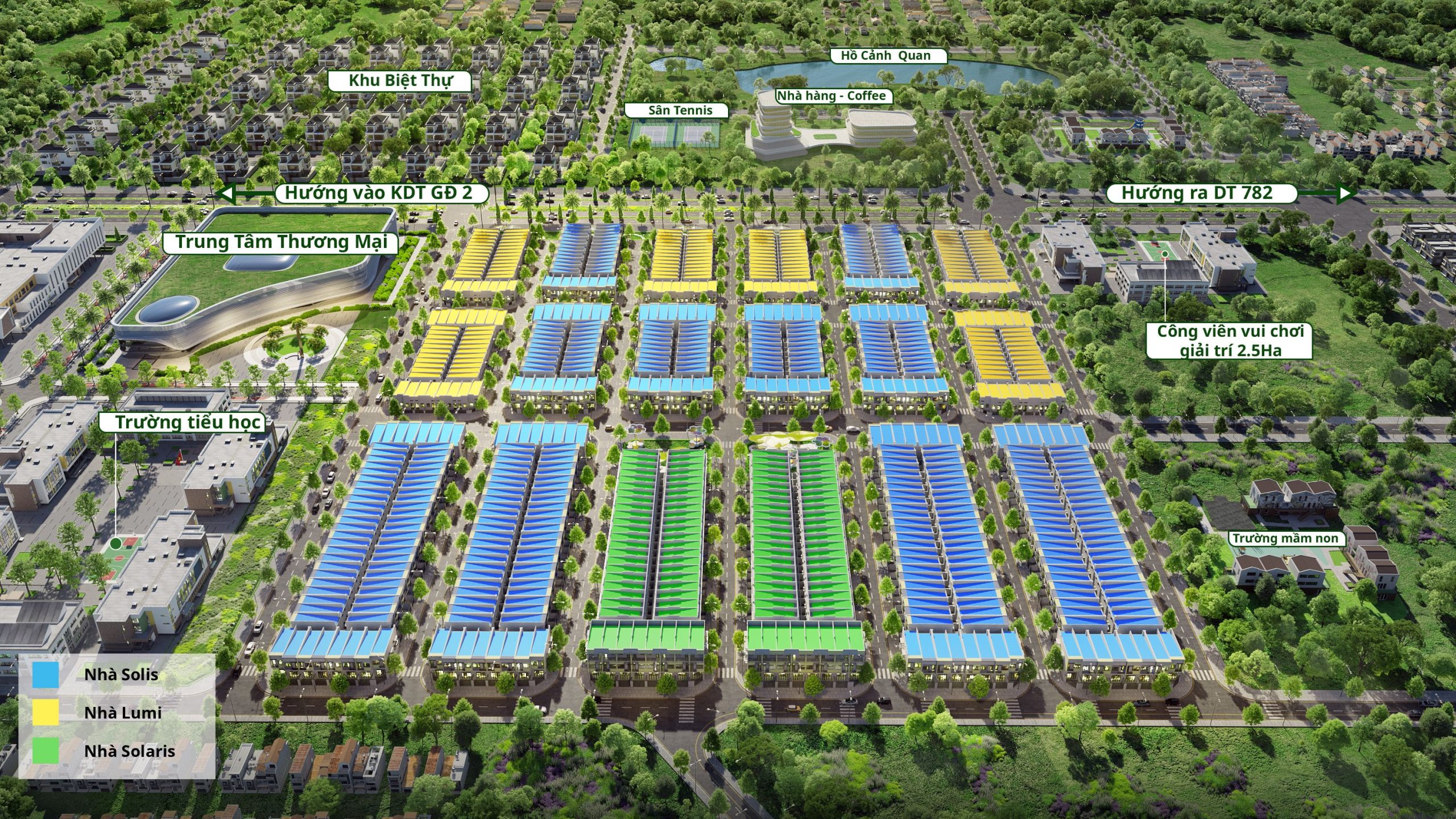 Vị trí nhà phố 1 trệt 1 lầu Phước Đông New City